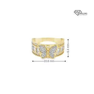 10K Gold CZ Butterfly Ring