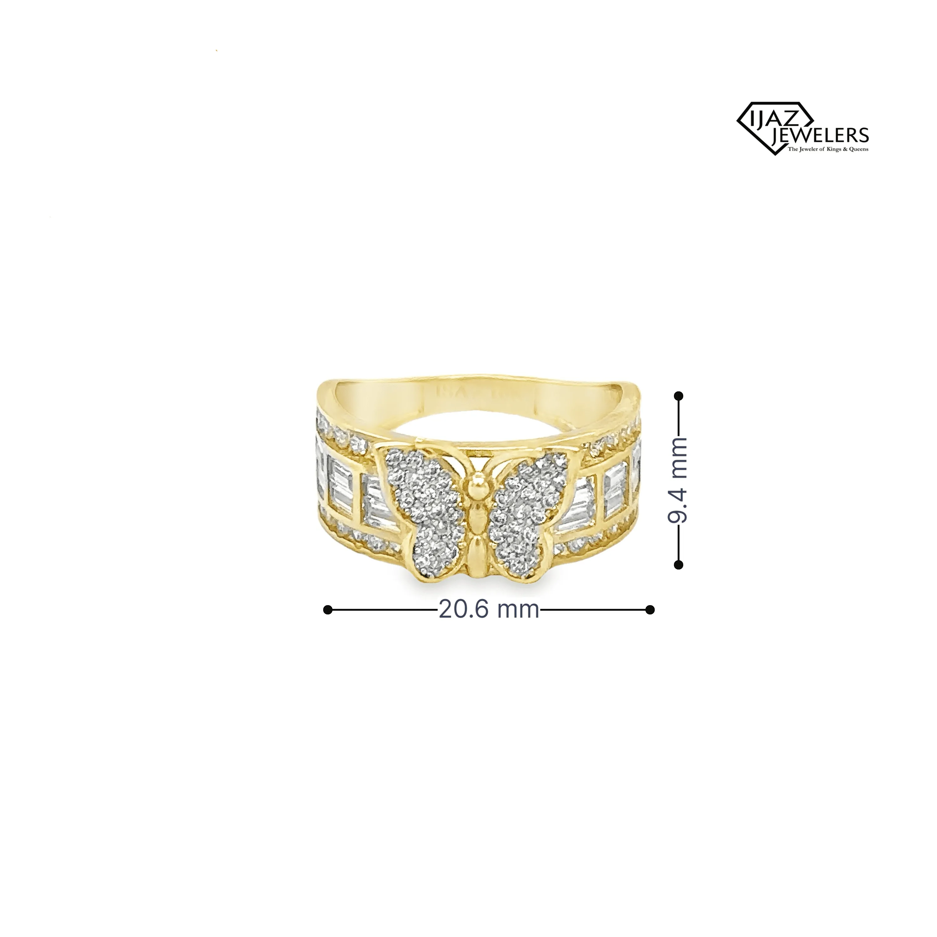 10K Gold CZ Butterfly Ring