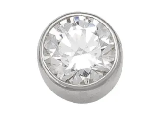 10K White Gold 5mm Bezel Set CZ Stud Earrings