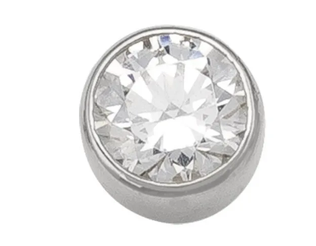 10K White Gold 5mm Bezel Set CZ Stud Earrings