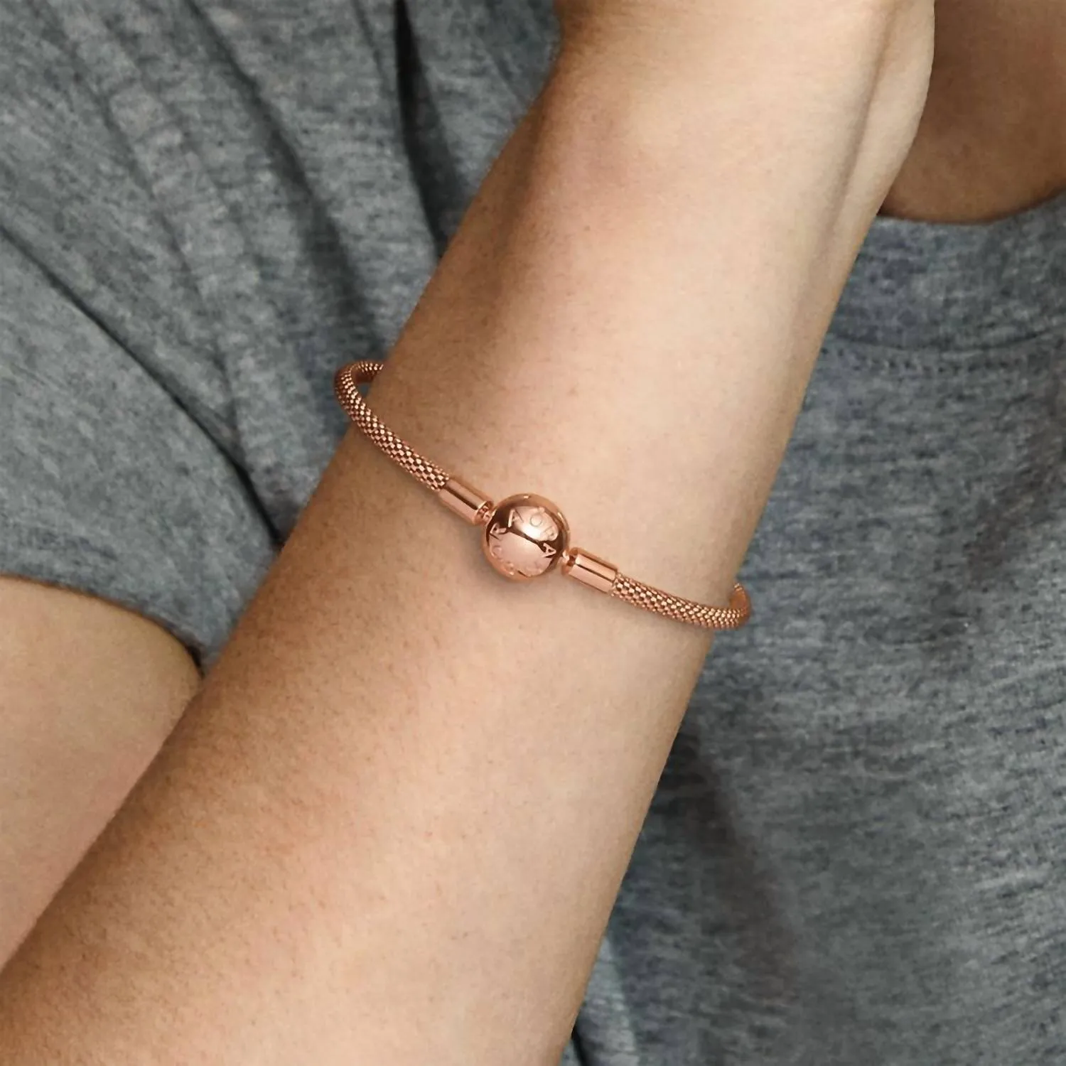 14K Mesh Bracelet In Rose Gold