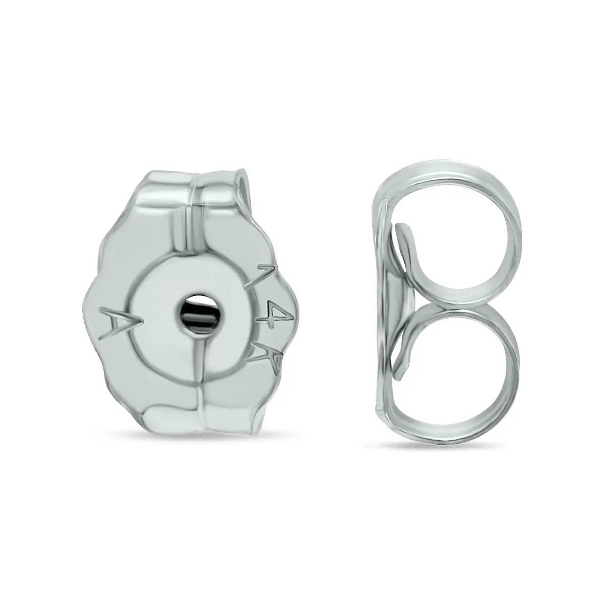 14K White Gold 4Mm Round Sapphire Earrings