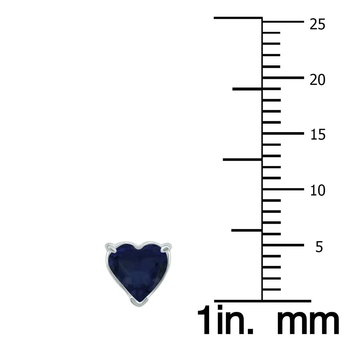 14K White Gold 5Mm Heart Sapphire Earrings