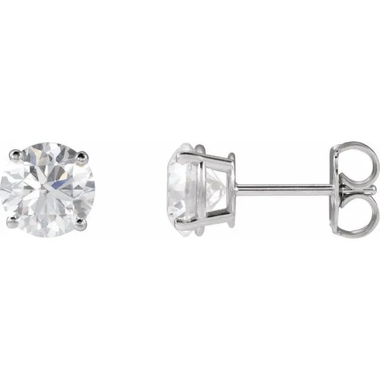 14K Yellow 8 mm Lab-Grown Aqua Sapphire Stud Earrings