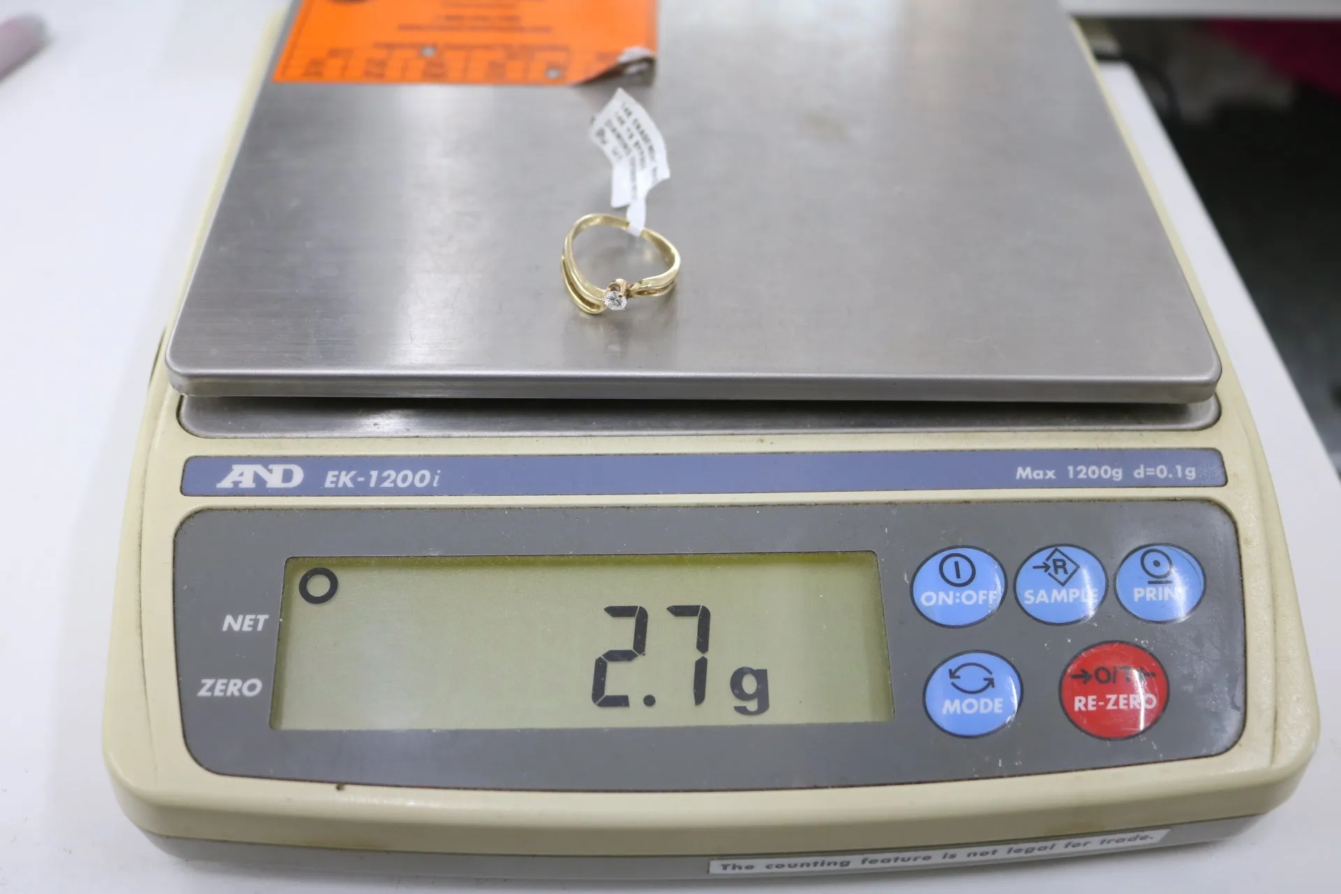 14K YG Diamond Solitaire Bypass Engagement Ring (Size 6 1/2) (Clearance!)