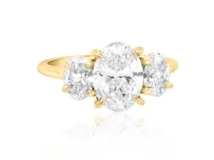 1.70ct FVS2 Oval Lab Diamond Trinity Ring