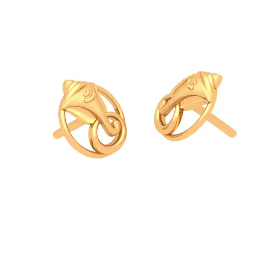18k Gold Daily Wear Lord Ganesha Earrings From Pc Chandra Online Exclusive Collection
