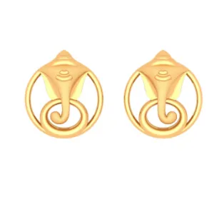 18k Gold Daily Wear Lord Ganesha Earrings From Pc Chandra Online Exclusive Collection