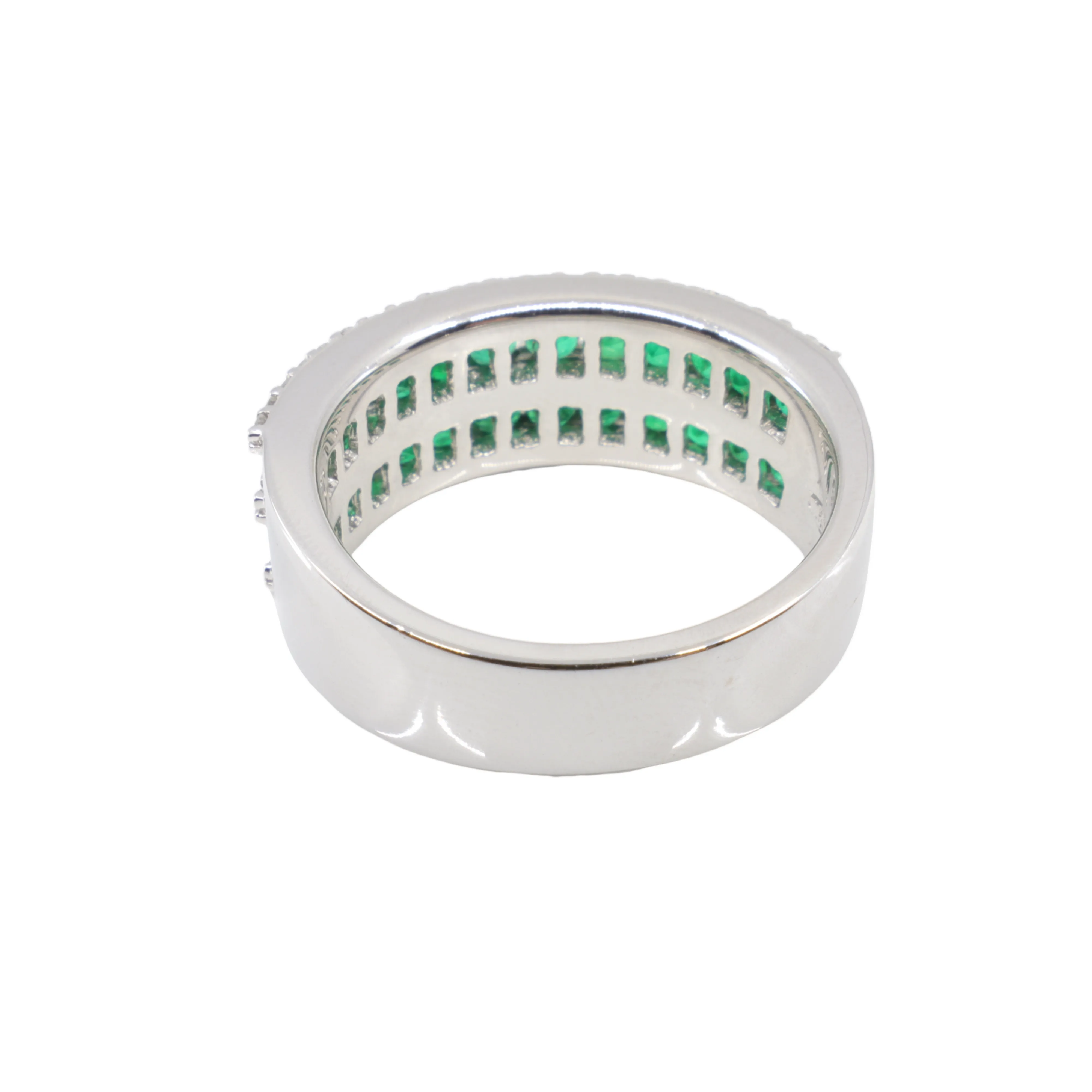 18K White Gold 1.20ct Emerald and Diamond Ring - 20756901