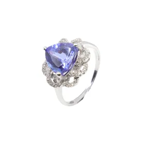 18K White Gold Tanzanite and Diamond Ring - 20764692