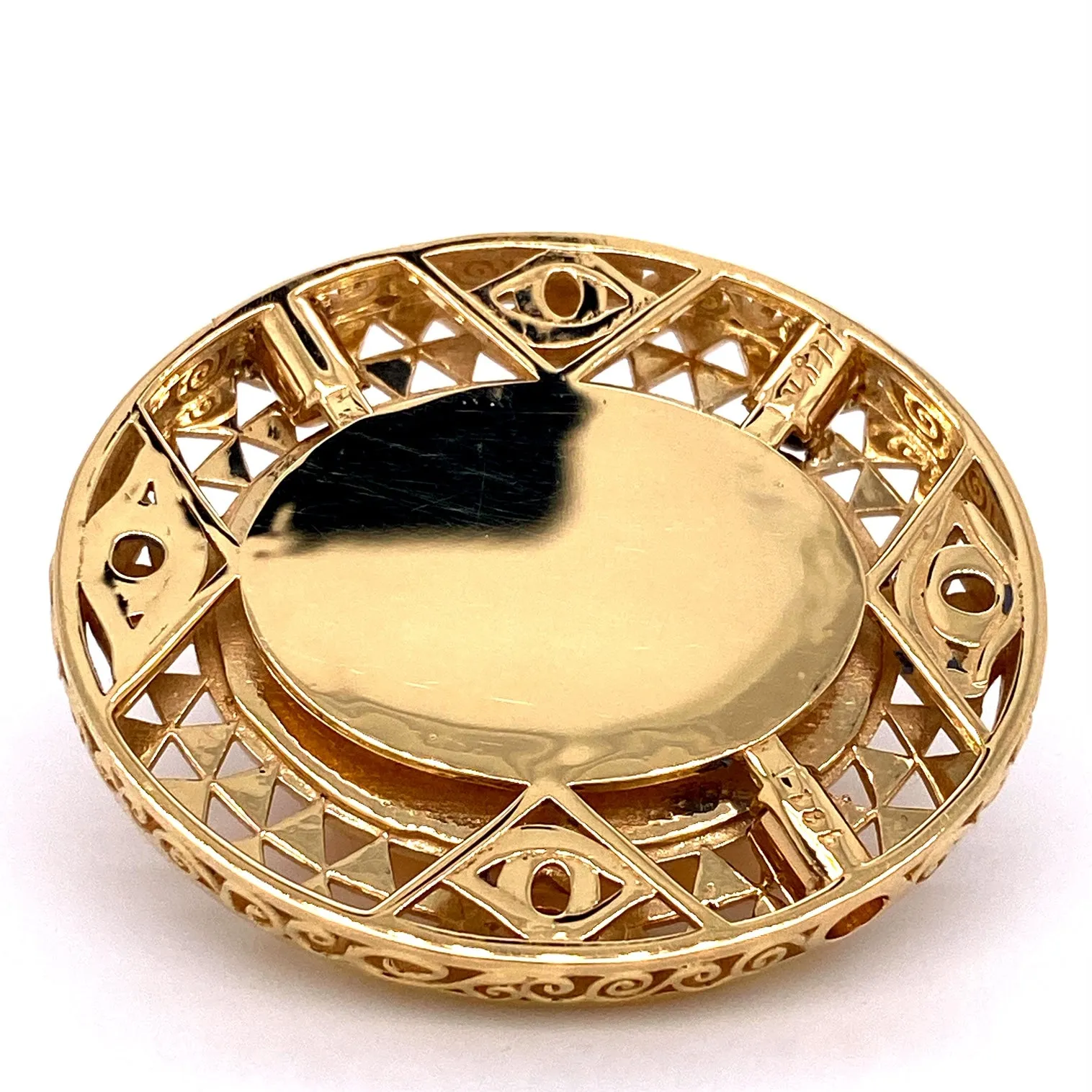 18k Yellow Gold Klimt Inspired Carved Citrine Clasp