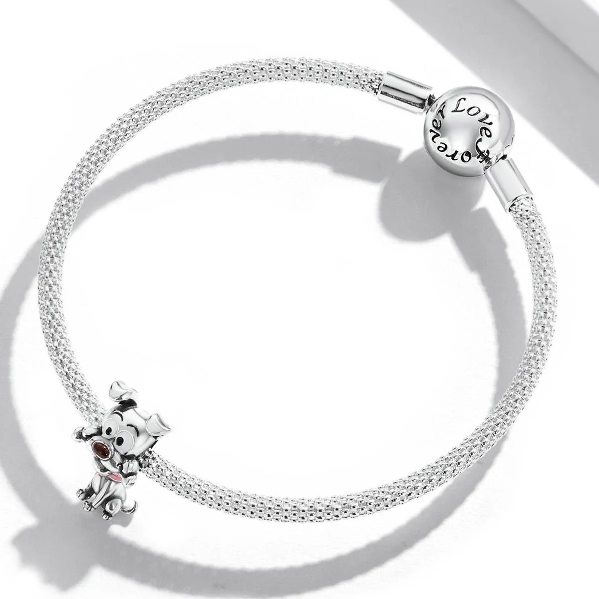 925 Sterling Silver Dog Beads For Diy Bracelets & Necklaces