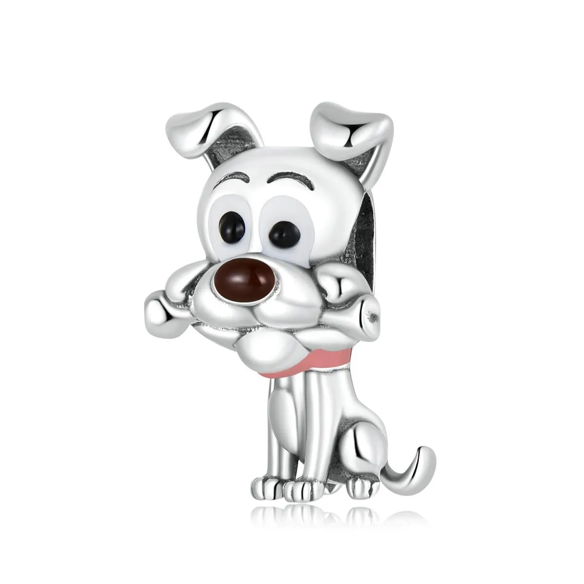 925 Sterling Silver Dog Beads For Diy Bracelets & Necklaces