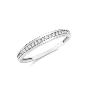 9CT GOLD CZ HALF ETERNITY RING