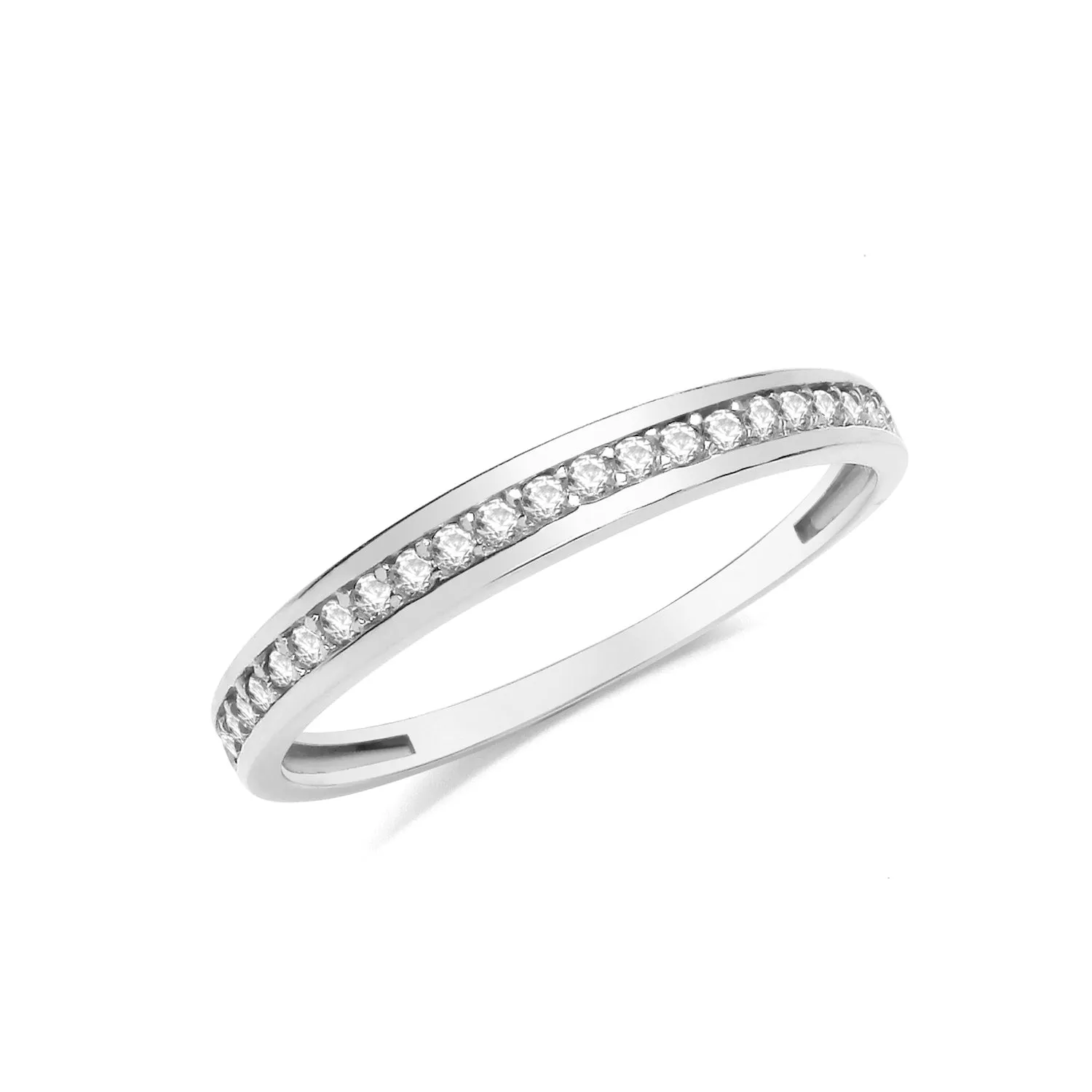 9CT GOLD CZ HALF ETERNITY RING
