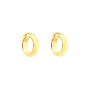 9K Yellow Gold Round Hoop Earrings - 1.52.7499