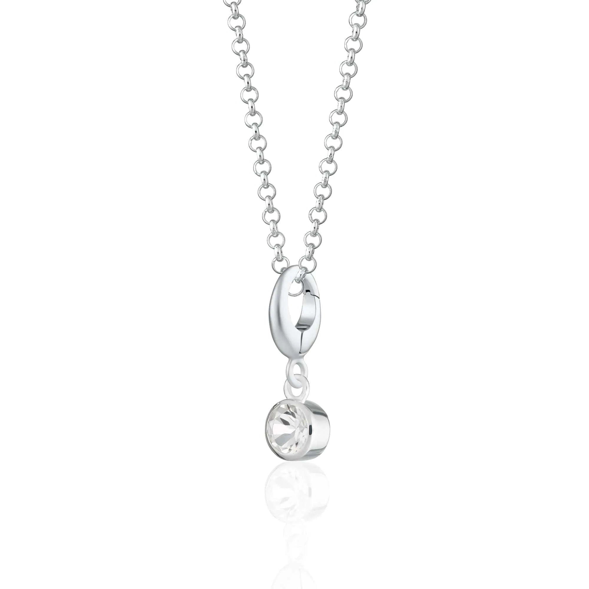 April Birthstone Necklace (White Topaz)