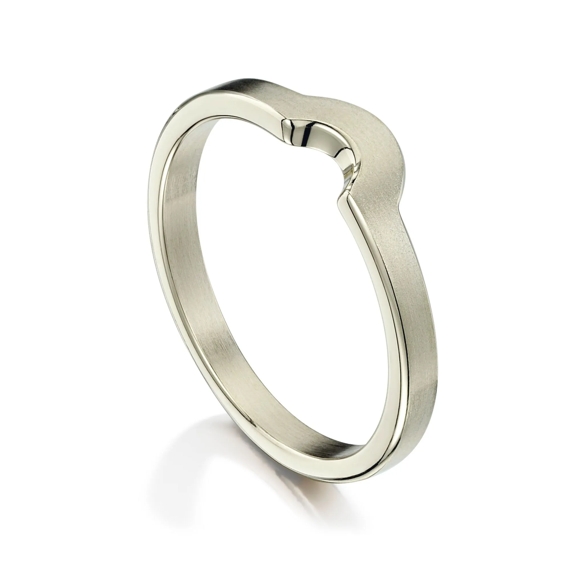 Arch Wedding Band in 18ct White Gold (R0181)