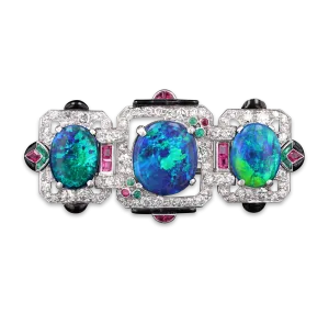 Art Deco Black Opal Brooch