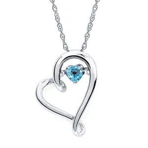 Ben Garelick "Shimmering Heart" Blue Topaz Heart Pendant