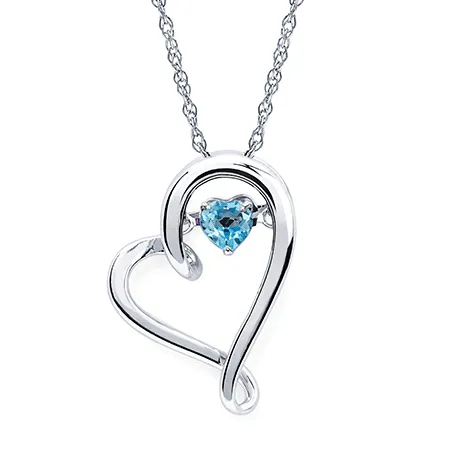 Ben Garelick "Shimmering Heart" Blue Topaz Heart Pendant
