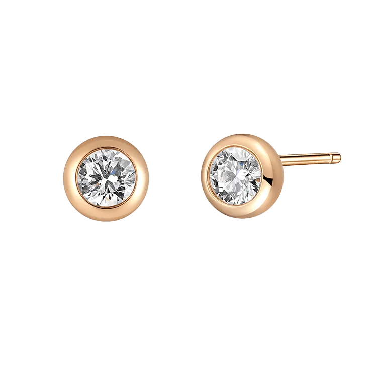 Bezel earrings 0.2ct