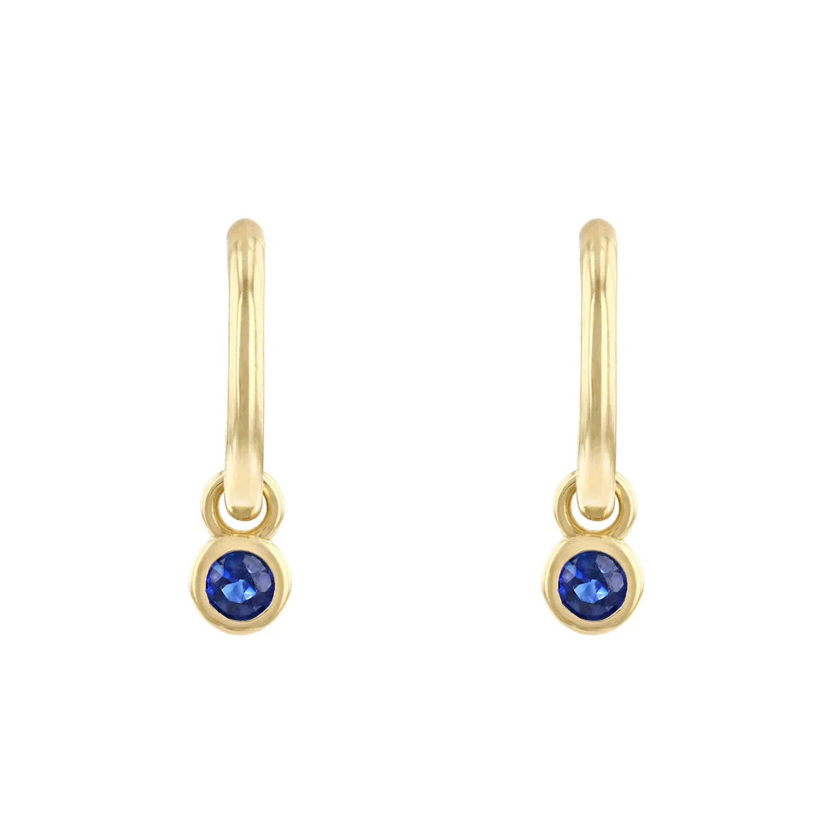 Bijou Collection 0.33ct Sapphire Drop Hoop Earrings | 9K Yellow Gold