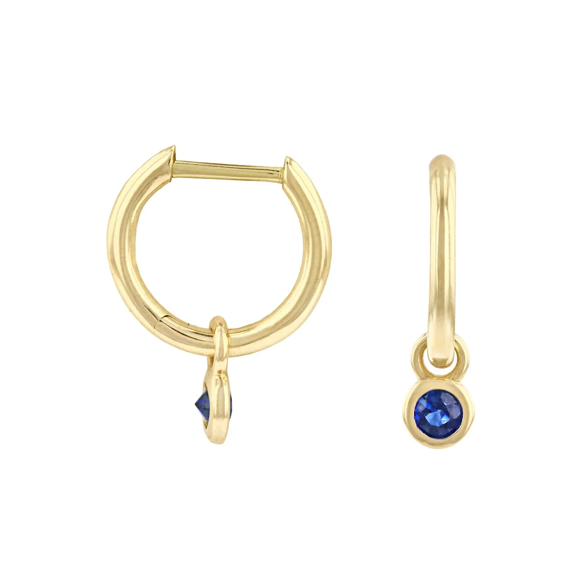 Bijou Collection 0.33ct Sapphire Drop Hoop Earrings | 9K Yellow Gold