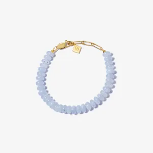 BLUE LACE AGATE CANDY BEADS BRACELET