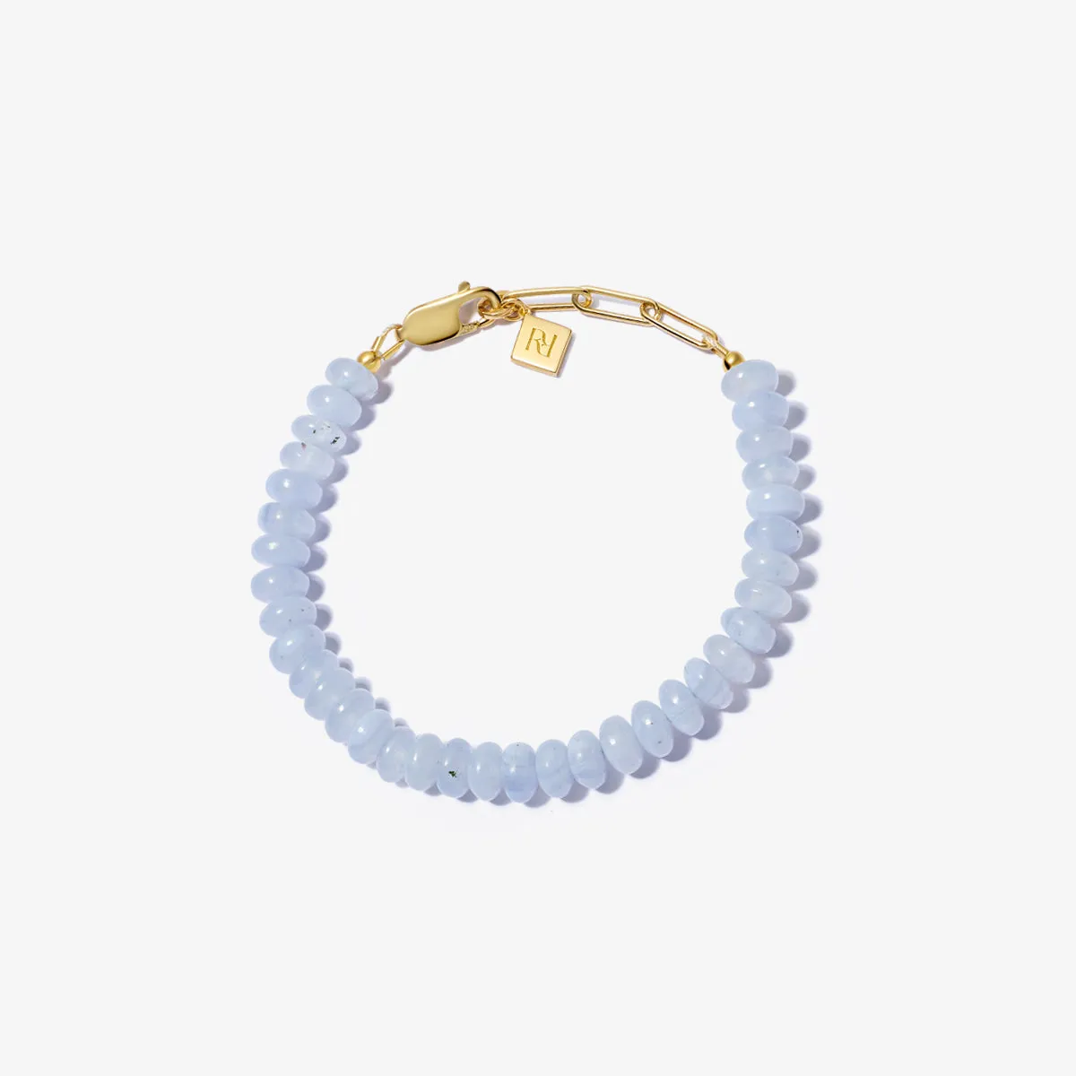 BLUE LACE AGATE CANDY BEADS BRACELET