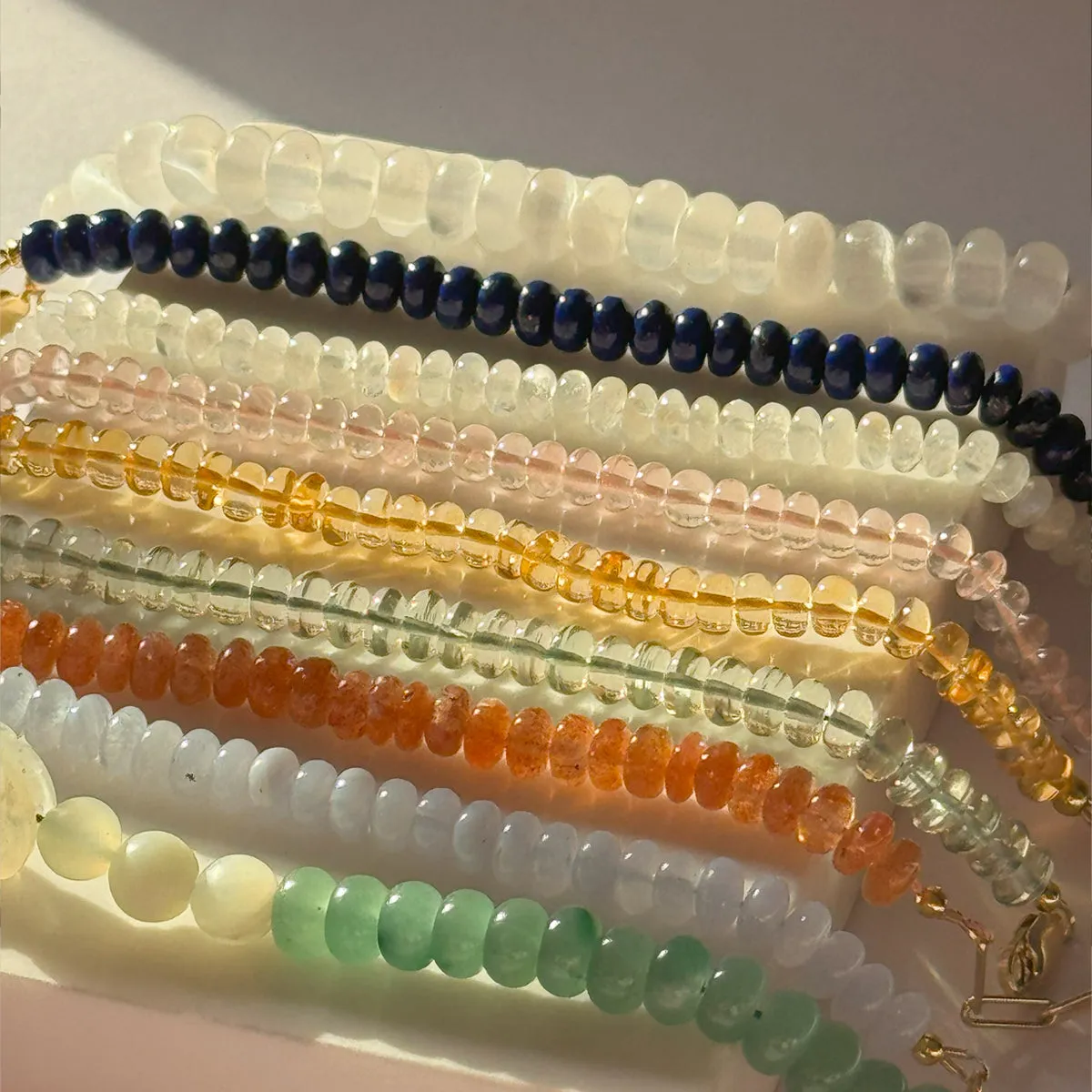 BLUE LACE AGATE CANDY BEADS BRACELET