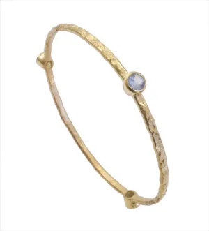 Blue Topaz Gold Plated Stacking Bangle