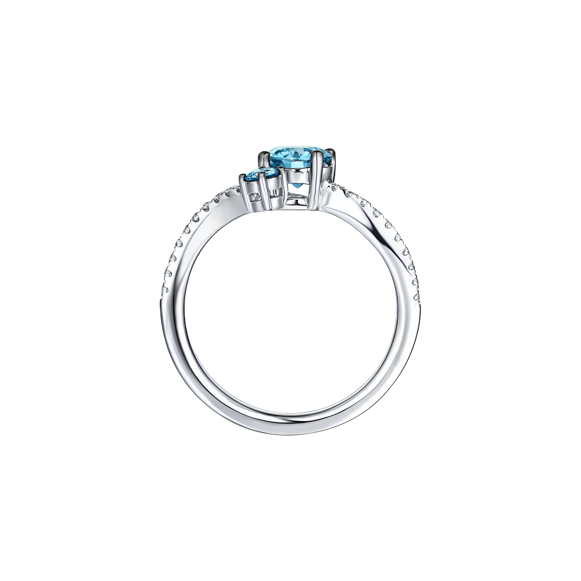 Blush blue two stone ring
