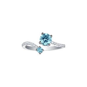 Blush blue two stone ring