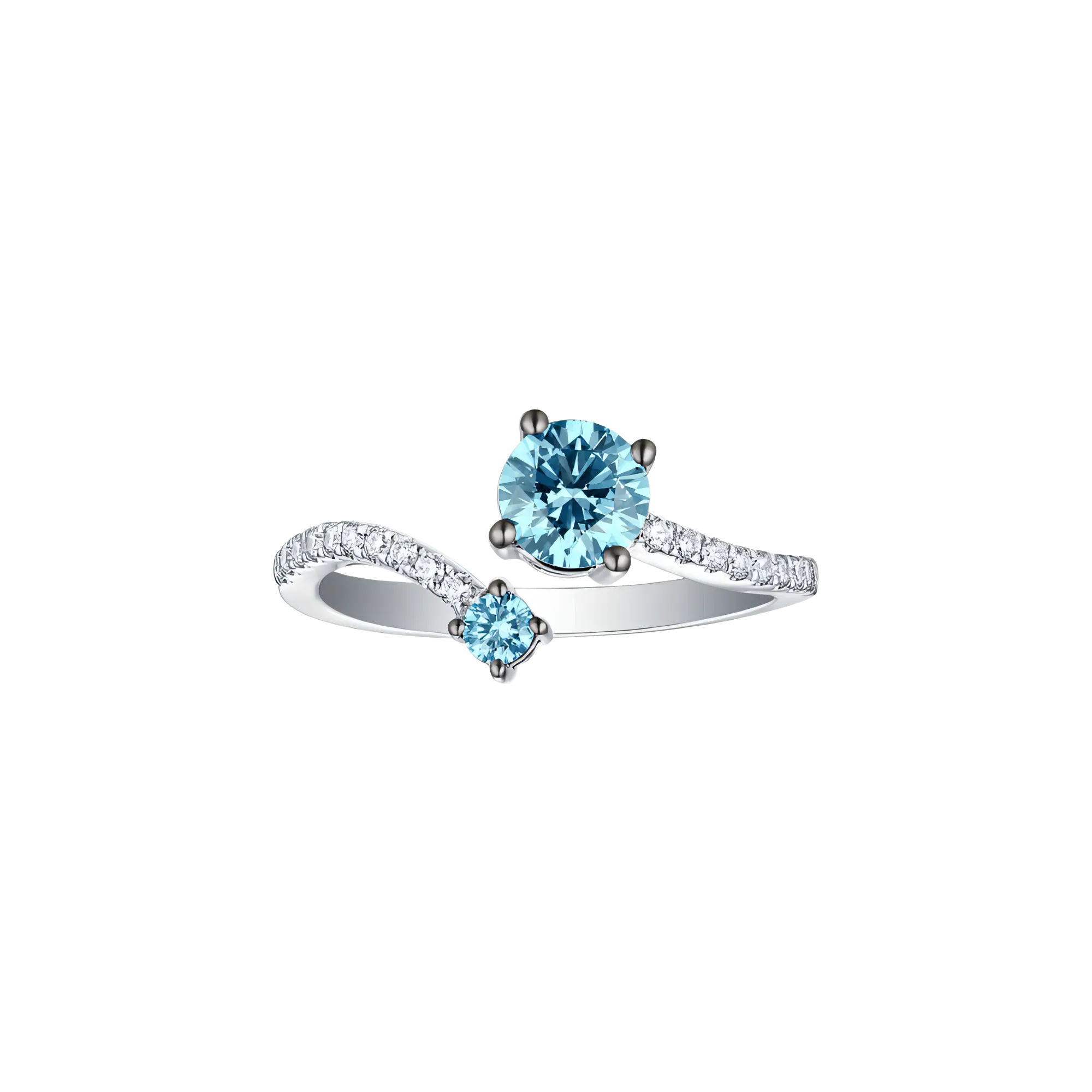 Blush blue two stone ring