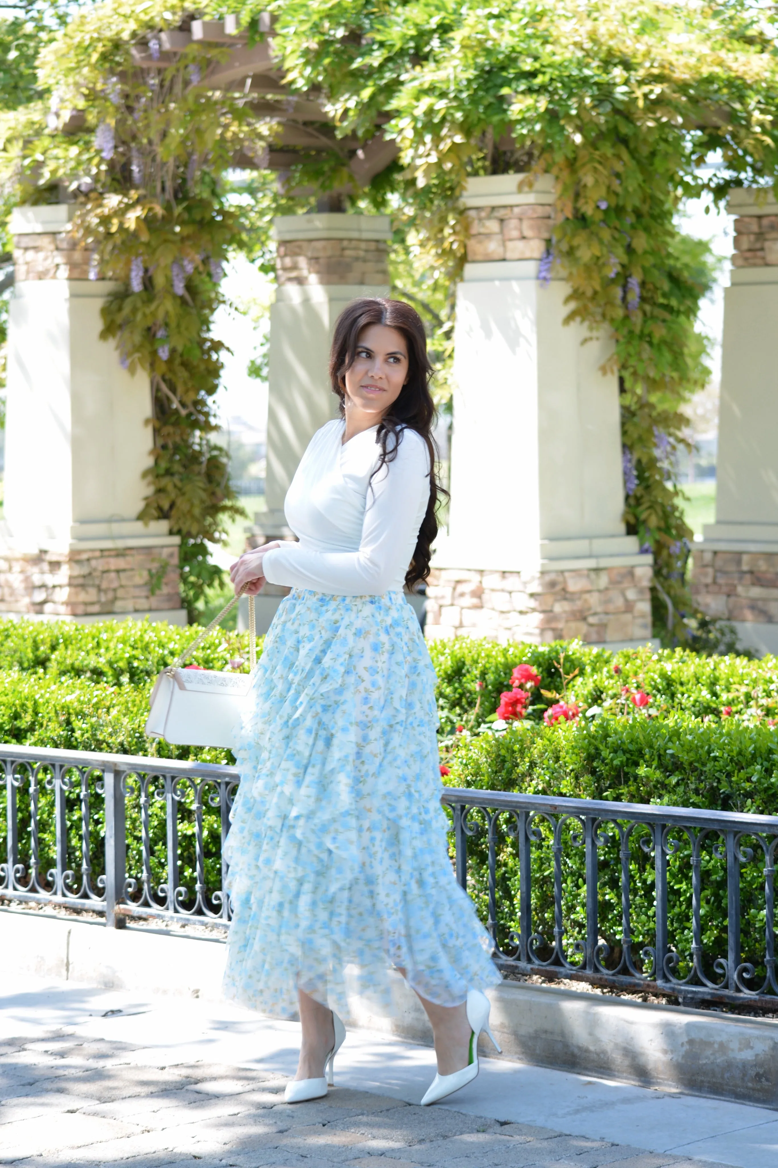 Blythe Blue Floral Skirt