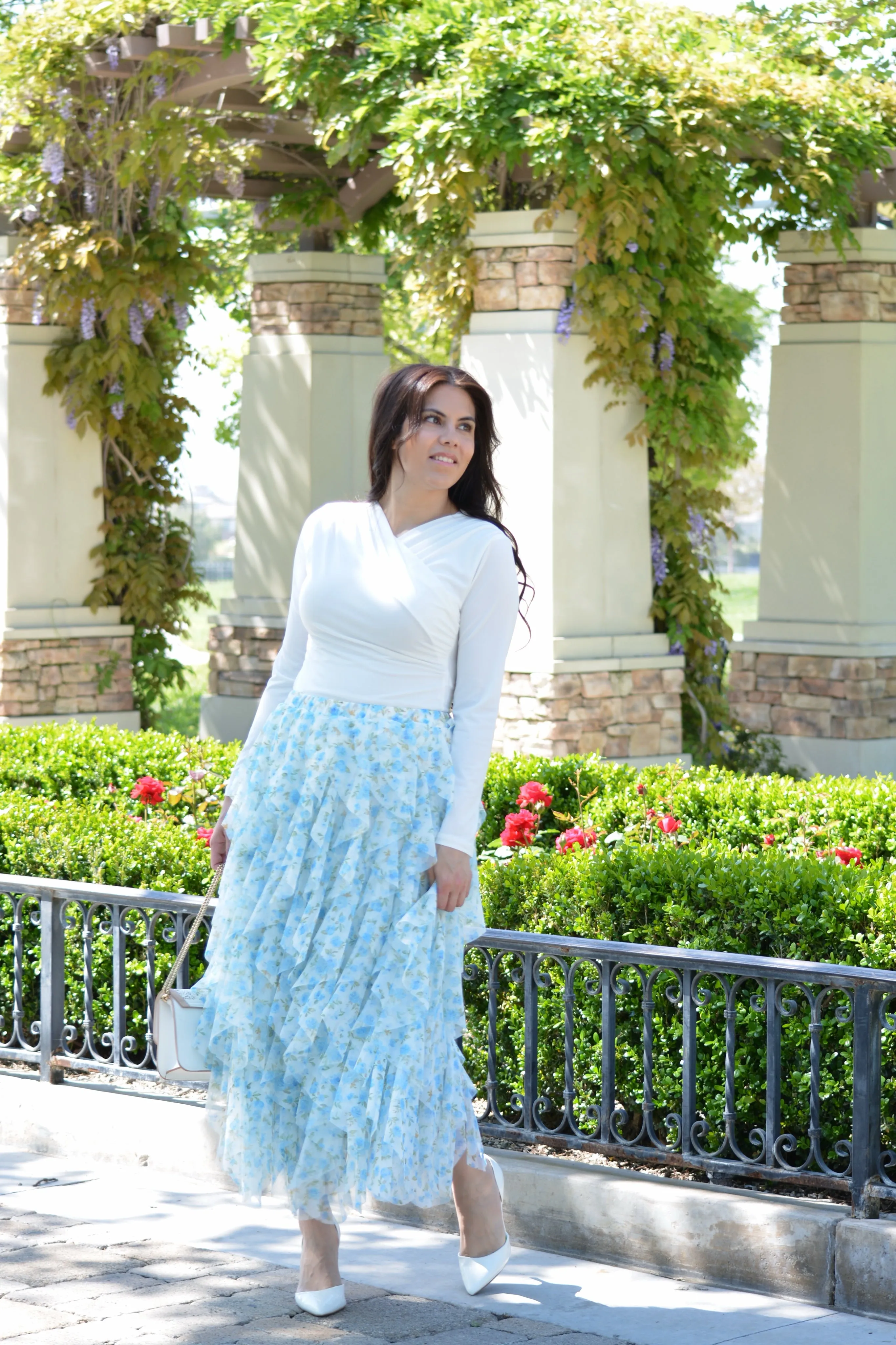 Blythe Blue Floral Skirt