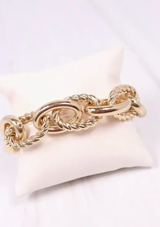 Cates Link Stretch Bracelet Gold