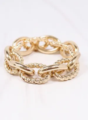 Cates Link Stretch Bracelet Gold