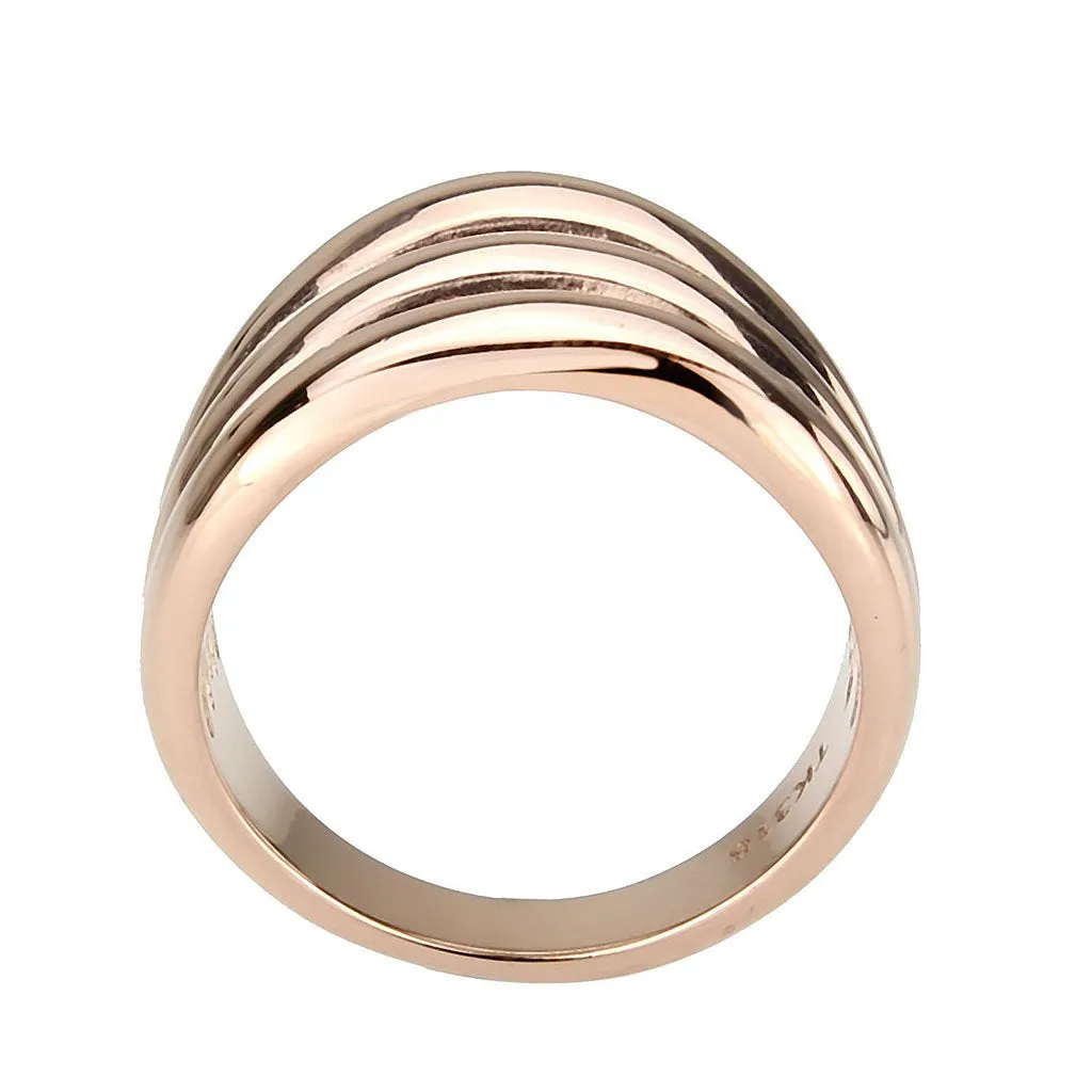 CJ3799 Wholesale Women's Stainless Steel IP Rose Gold Dome Ring