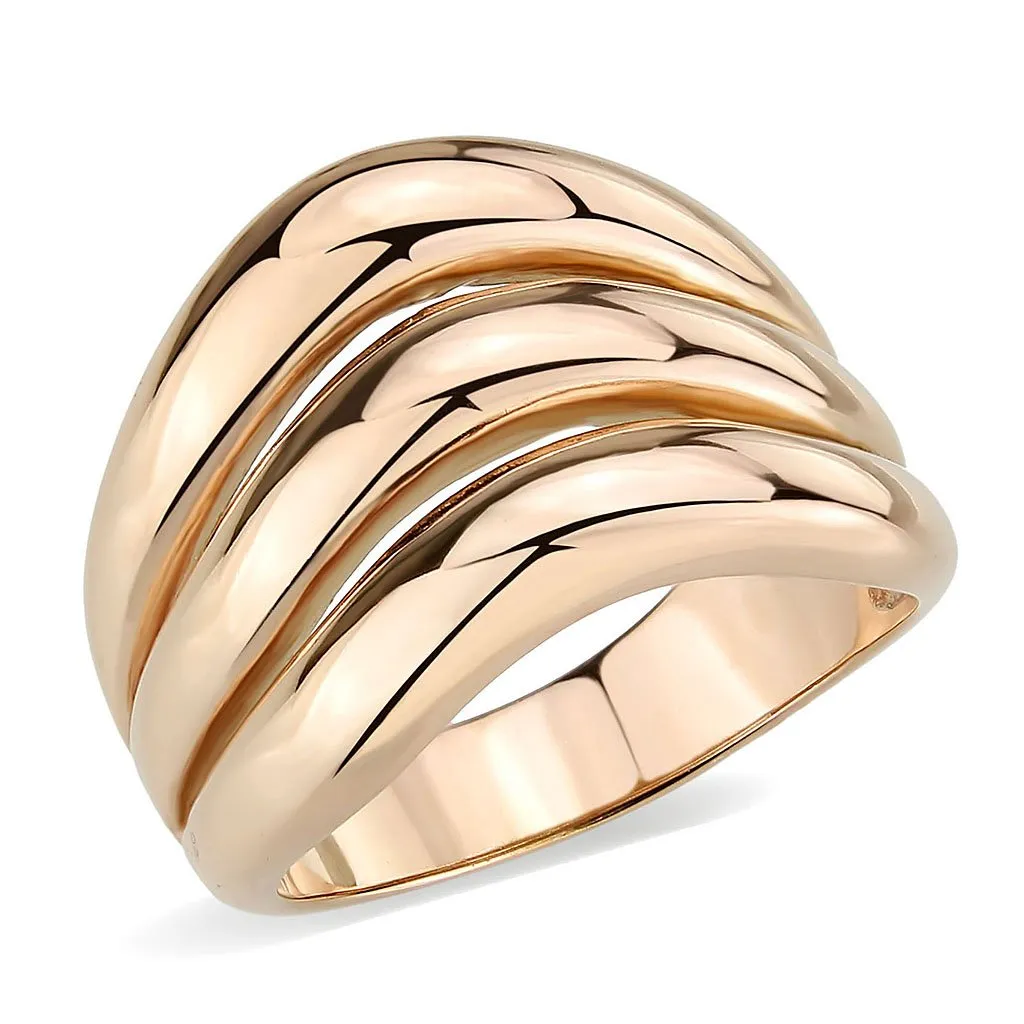 CJ3799 Wholesale Women's Stainless Steel IP Rose Gold Dome Ring