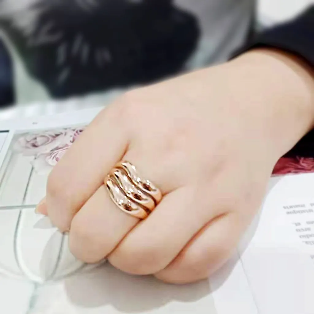 CJ3799 Wholesale Women's Stainless Steel IP Rose Gold Dome Ring