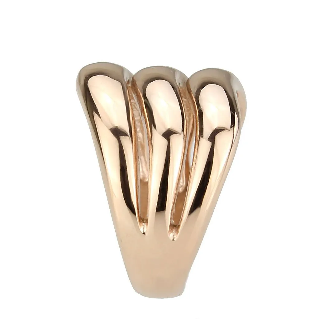 CJ3799 Wholesale Women's Stainless Steel IP Rose Gold Dome Ring