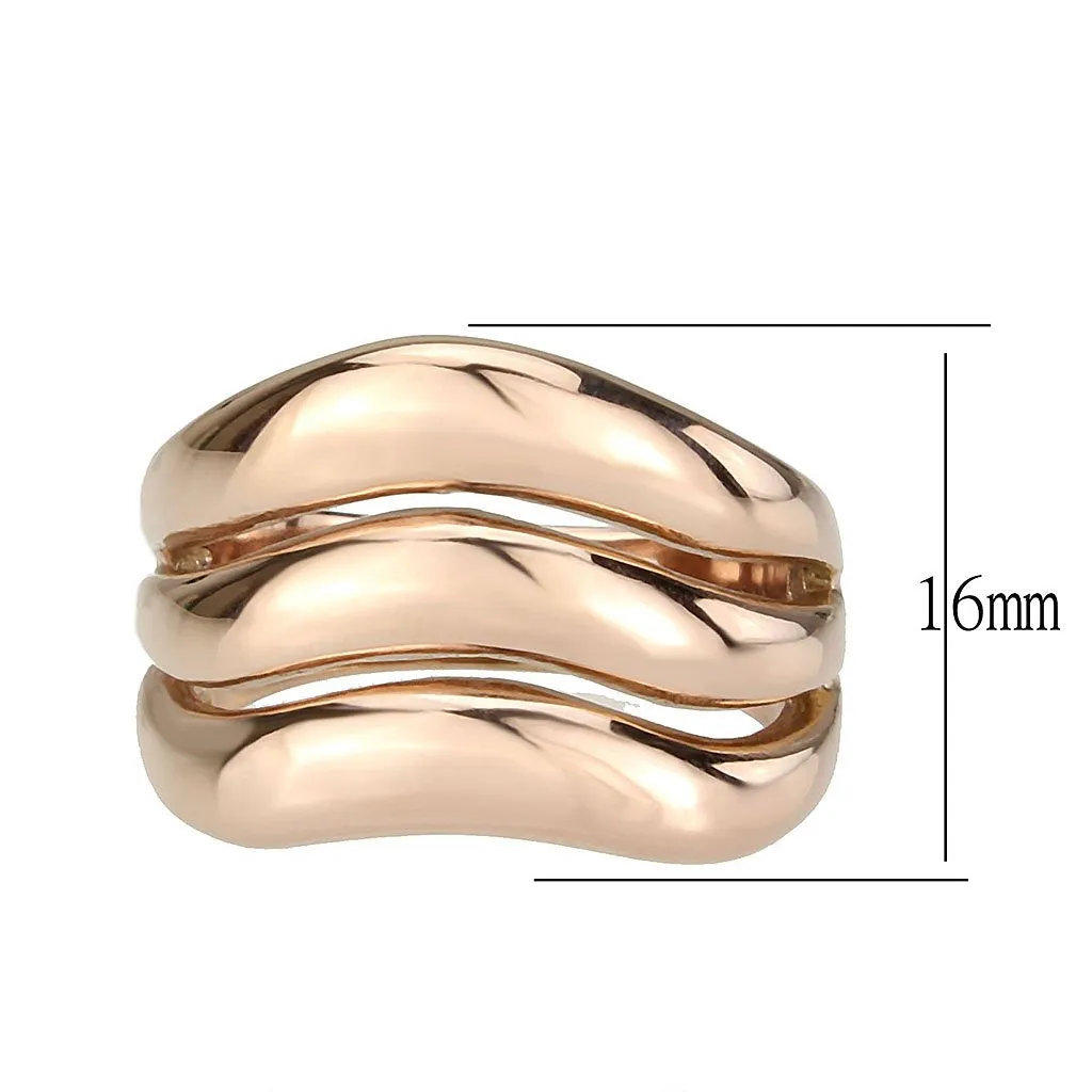CJ3799 Wholesale Women's Stainless Steel IP Rose Gold Dome Ring