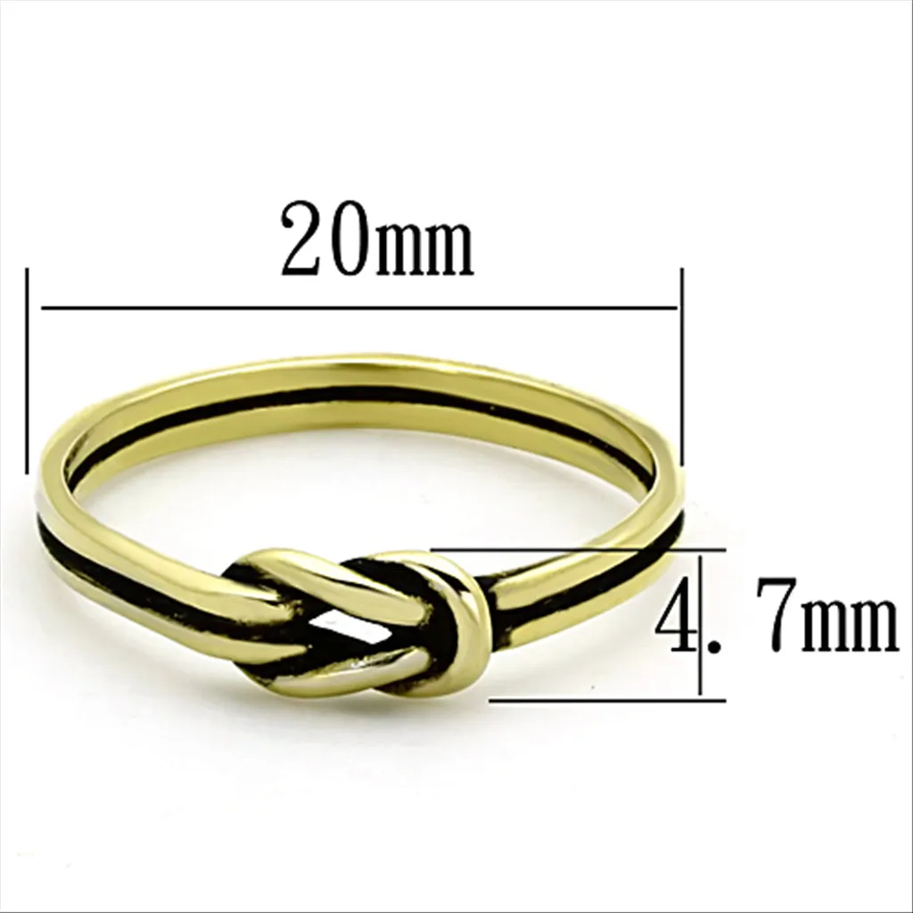 CJG2348 Stainless Steel IP Gold Minimal Knot Ring