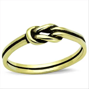 CJG2348 Stainless Steel IP Gold Minimal Knot Ring
