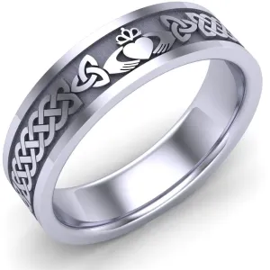 Claddagh Wedding Ring UCL1-PLAT6MFLAT - Platinum