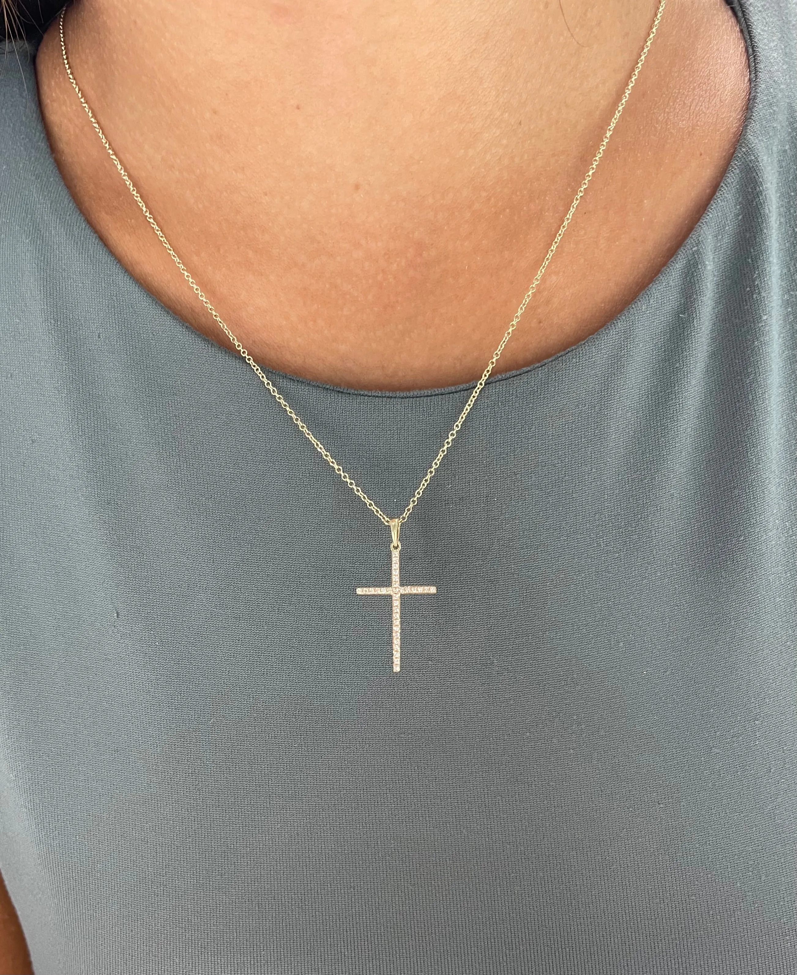 Classic Diamond Cross Necklace