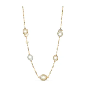 Classic Pearl Feature Necklace | Yellow Gold
