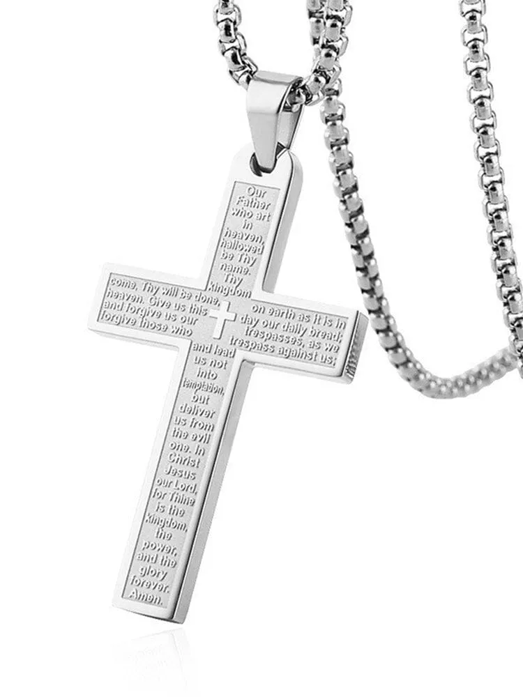 Classic Stainless Steel Cross Necklace